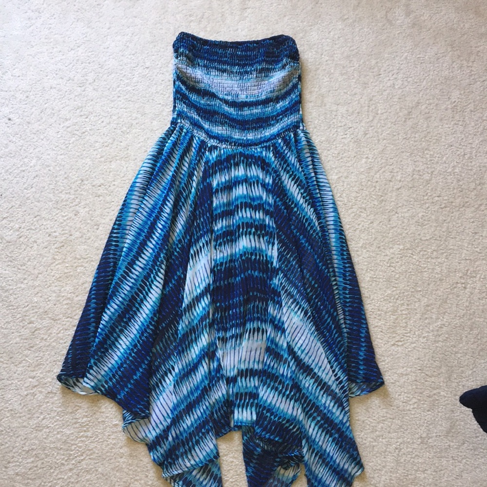 Comfortable Multi-hued blue maxi dress